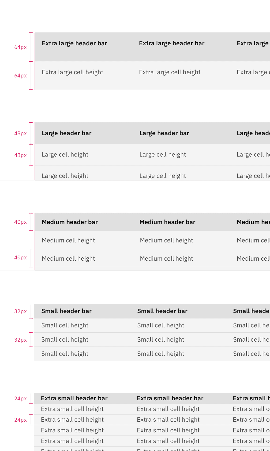 data table row sizes data table row sizes