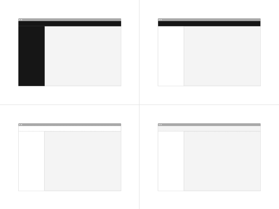 Example of UI shell themes. Example of UI shell themes.
