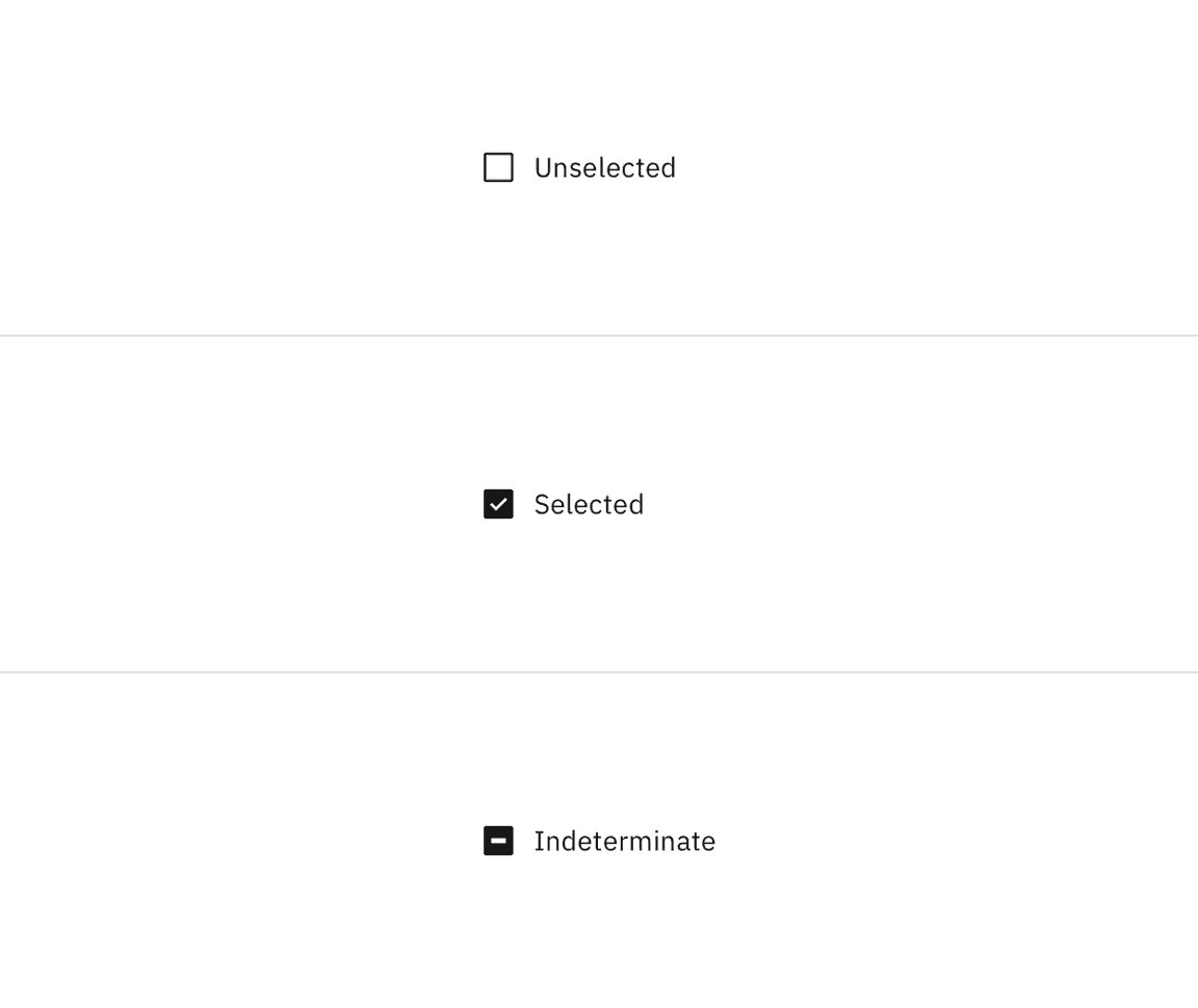 Checkbox states Checkbox states