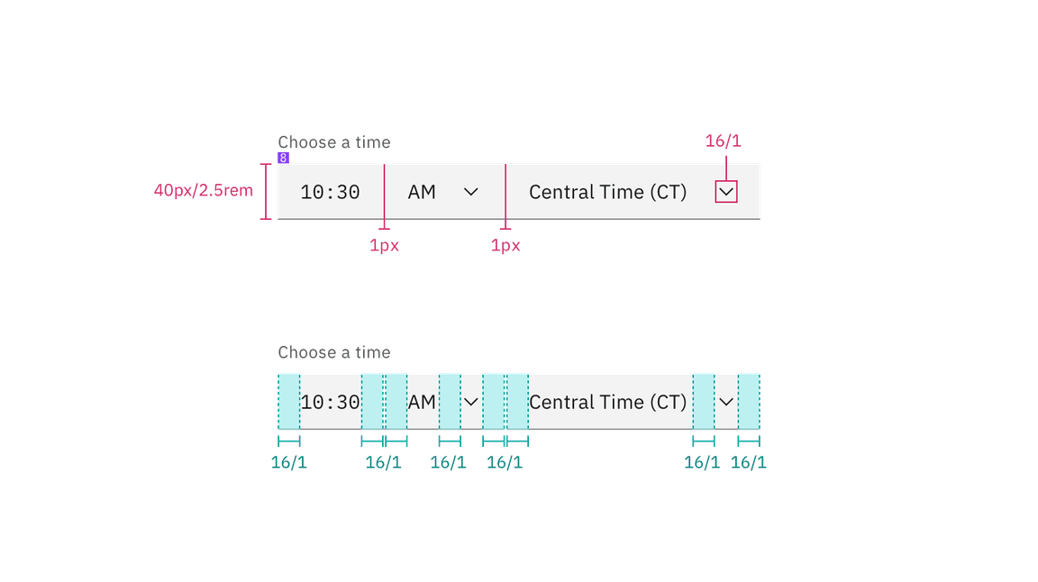 Structure for a time picker Structure for a time picker