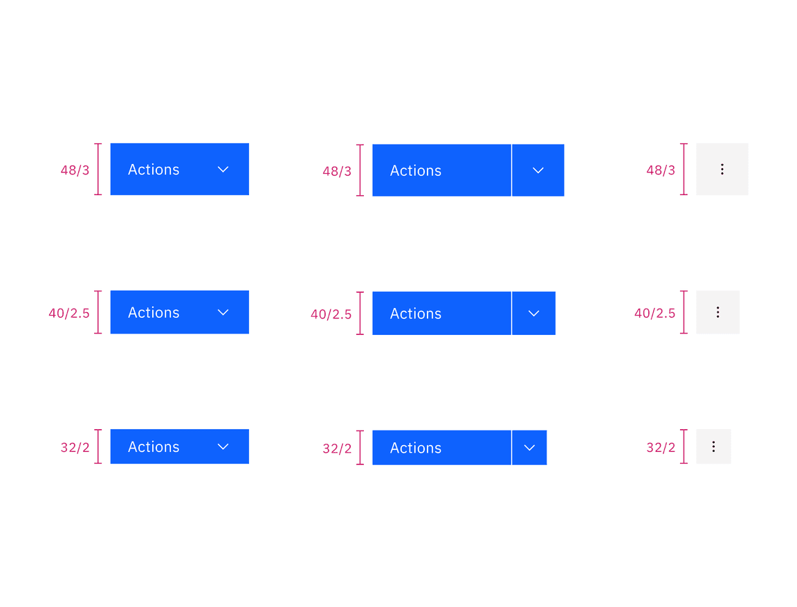 Menu button sizes Menu button sizes