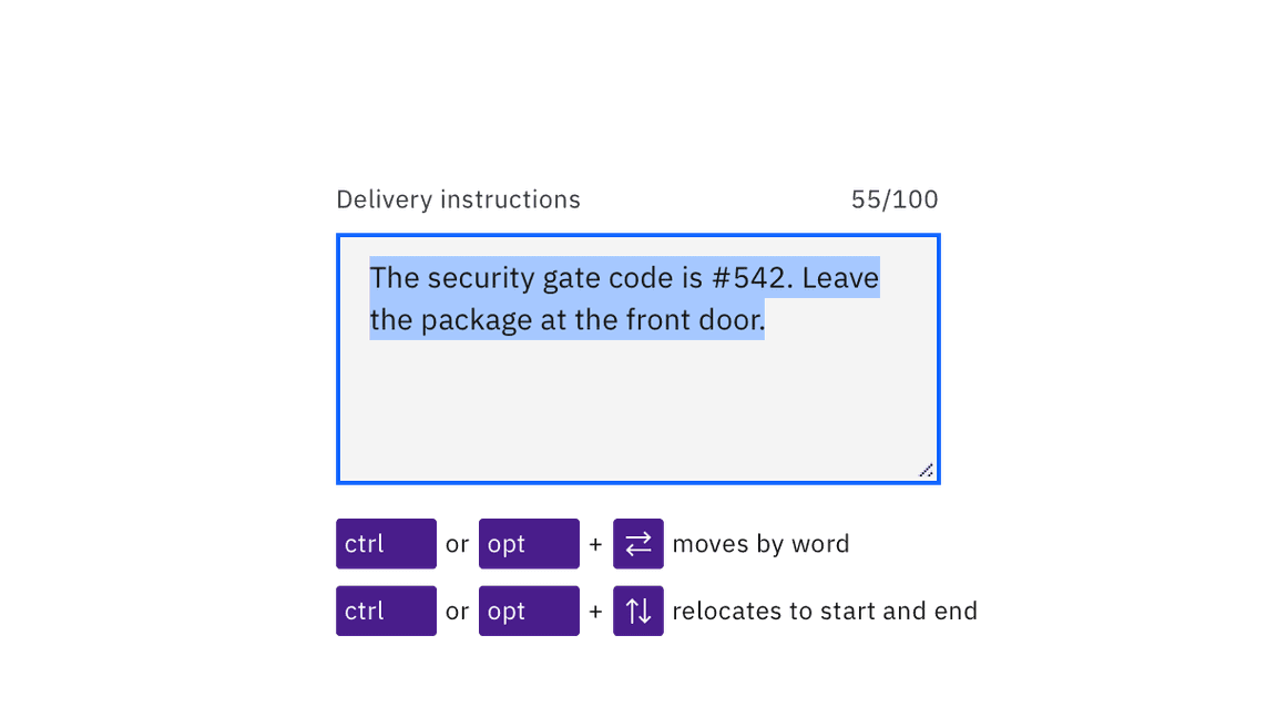example of keyboard operation in text area example of keyboard operation in text area