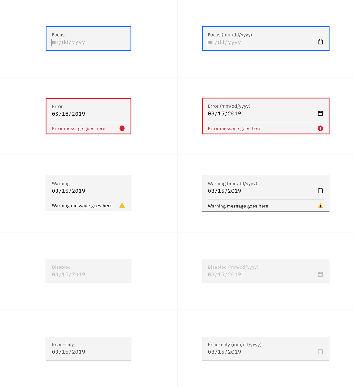 Fluid date picker input states Fluid date picker input states