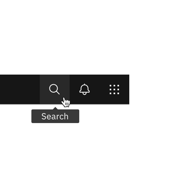 the search icon-only button has a 'search' tooltip the search icon-only button has a 'search' tooltip