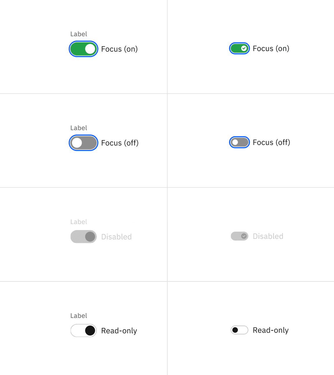 Interactive toggle states Interactive toggle states