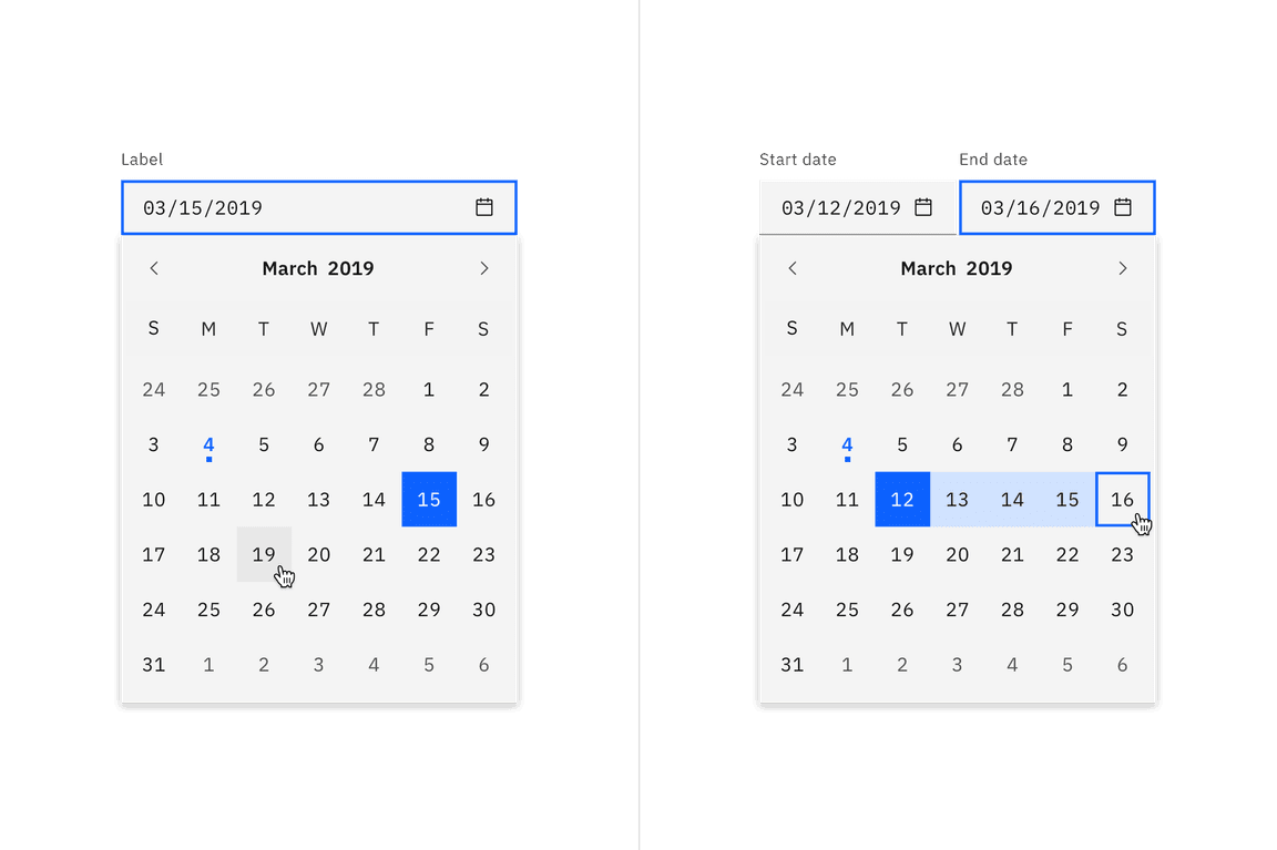 Date picker calendar examples Date picker calendar examples