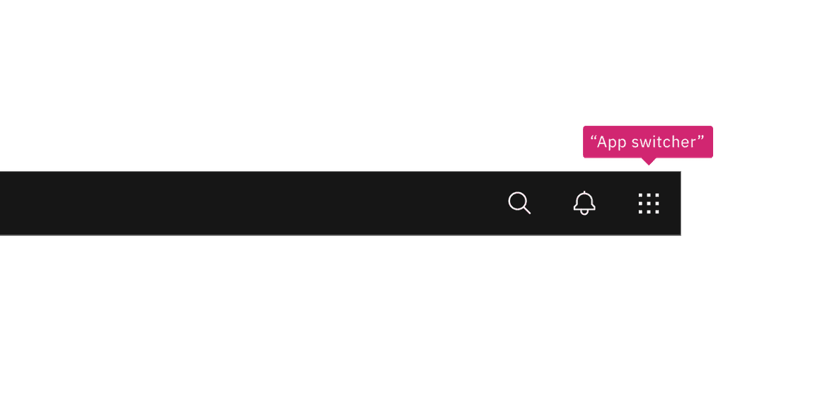 the switcher button is annotated as "app switcher" the switcher button is annotated as "app switcher"