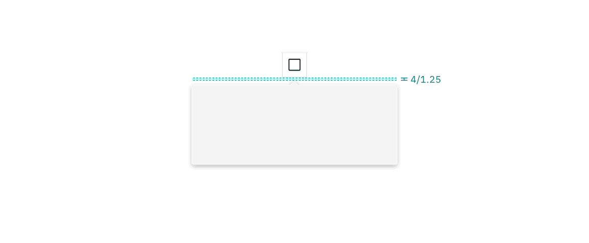 Structure and spacing measurements between a popover container and trigger button. Structure and spacing measurements between a popover container and trigger button.