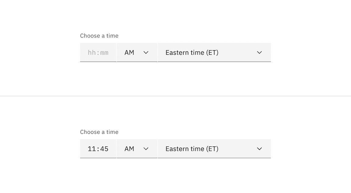 Default time picker input colors Default time picker input colors
